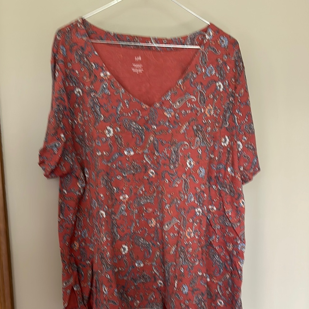 J. Jill Pink/Salmon Short Sleeve Relaxed Blouse